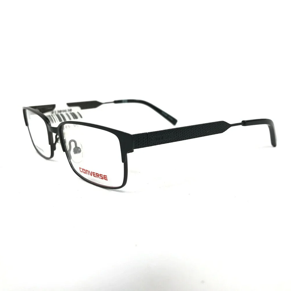 Converse Kids Eyeglasses Frames K102 BLACK Rectangular Square Wire Rim 46-16-130
